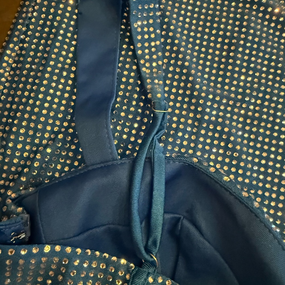 STACEES Elegant Blue Rhinestone Dress - Picture 10 of 13